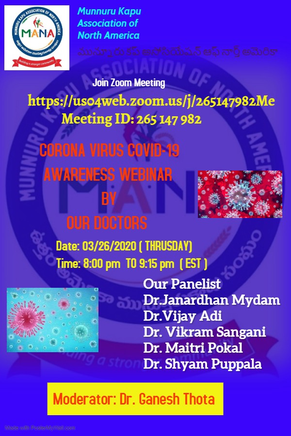 Corona Virus COVID-19 Awarenees  Webinar By Doctors